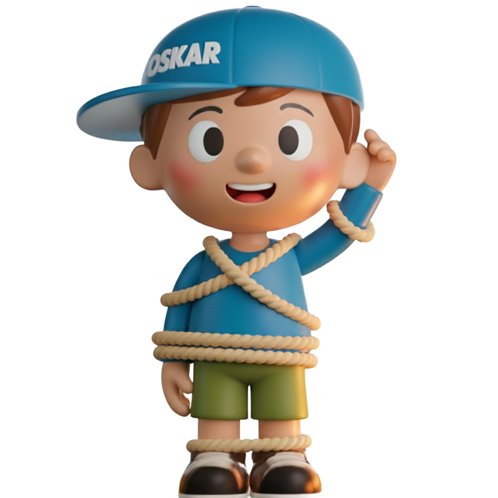 oskar zamotany v laně